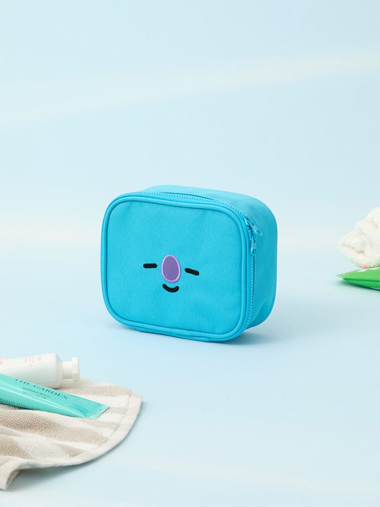 BT21 KOYA BASIC MULTI POUCH (S) LINE FRIENDS, pochette bleue KOYA koala sur fond ciel, accessoires et tissu