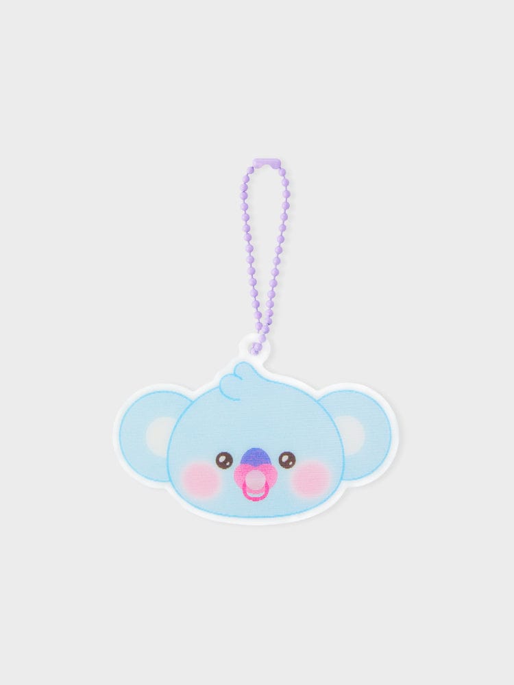 BT21 KOYA NEWBORN BABY LENTICULAR 3D KEYRING, porte-clés bébé KOYA koala bleu sur fond clair, LINE FRIENDS officiel