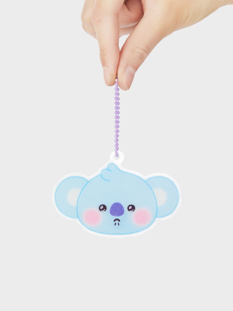 BT21 KOYA NEWBORN BABY LENTICULAR 3D KEYRING : porte-clés KOYA koala, pendentif en relief, sur fond clair (LINE FRIENDS)