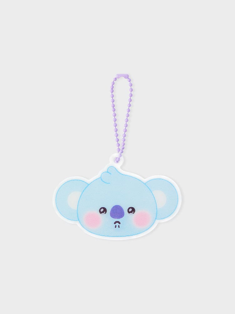 BT21 KOYA NEWBORN BABY LENTICULAR 3D KEYRING, porte-clés KOYA koala bleu, visuel bébé 3D sur fond clair LINE FRIENDS