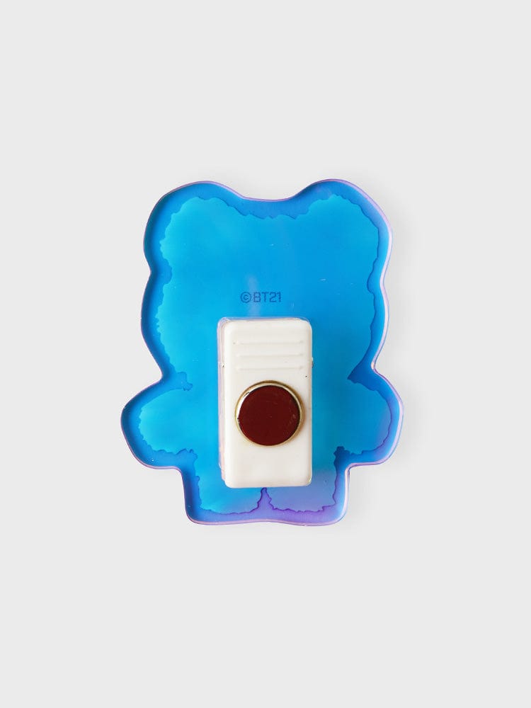BT21 KOYA minini ACRYLIC MAGNETIC CLIP PURPLE OF WISH EDITION, clip magnétique acrylique BT21 KOYA sur fond blanc.