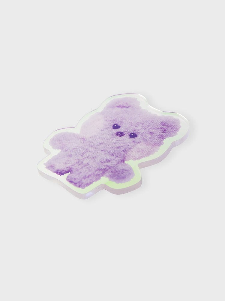 BT21 KOYA minini ACRYLIC MAGNETIC CLIP PURPLE OF WISH EDITION LINE FRIENDS, magnet koala violet sur fond clair