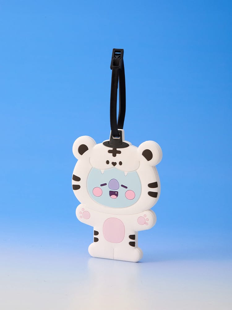BT21 LUGGAGE TAG K-HORANG LINE FRIENDS, étiquette de valise officielle avec personnage K-HORANG sur fond bleu