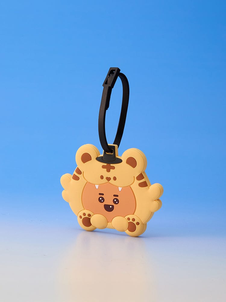 BT21 LUGGAGE TAG K-HORANG LINE FRIENDS : porte-bagage mignon K-Horang, étiquette de valise sur fond bleu
