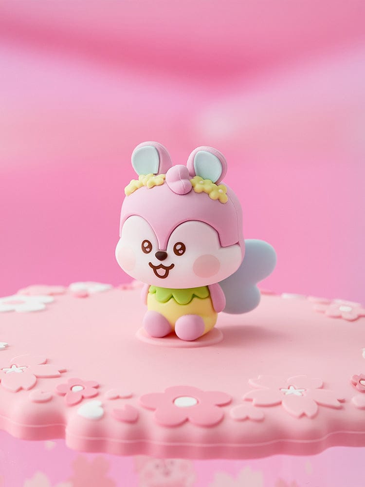 BT21 MANG BABY GLASS UP & LID (11oz) SPRING FAIRY, bocal en verre décoré kawaii, MANG poney masqué sur fond rose