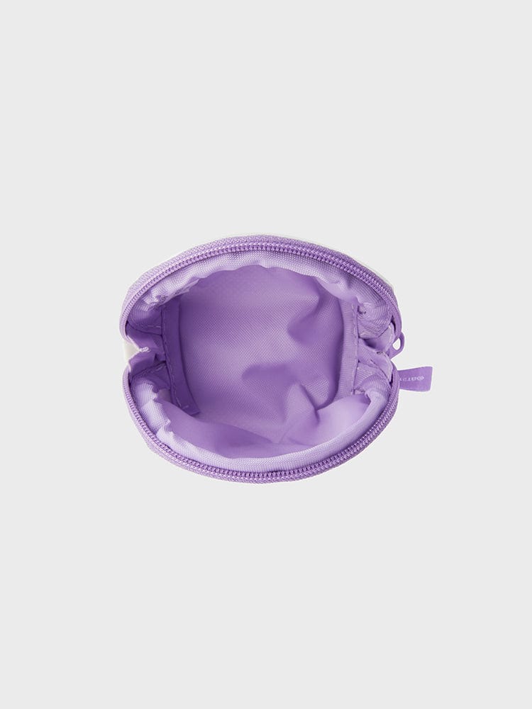 BT21 MANG BABY MINI POUCH K-EDITION ver.2, pochette mini violette LINE FRIENDS, intérieur visible sur fond clair