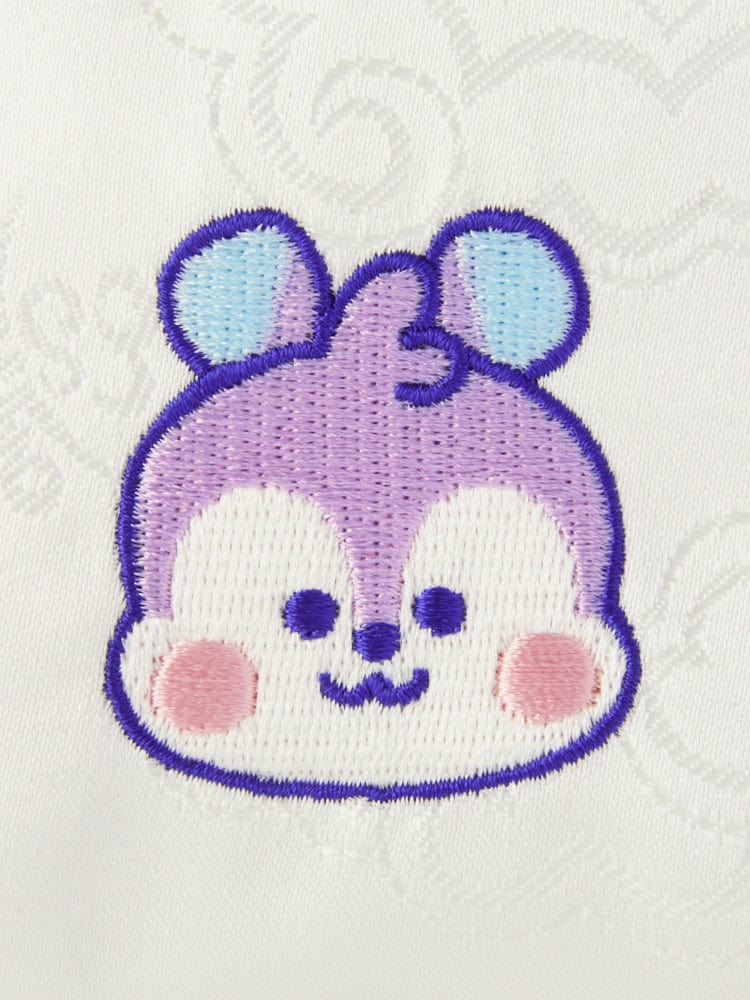 BT21 MANG BABY MINI POUCH K-EDITION ver.2, pochette mini LINE FRIENDS avec bébé MANG brodé sur fond crème