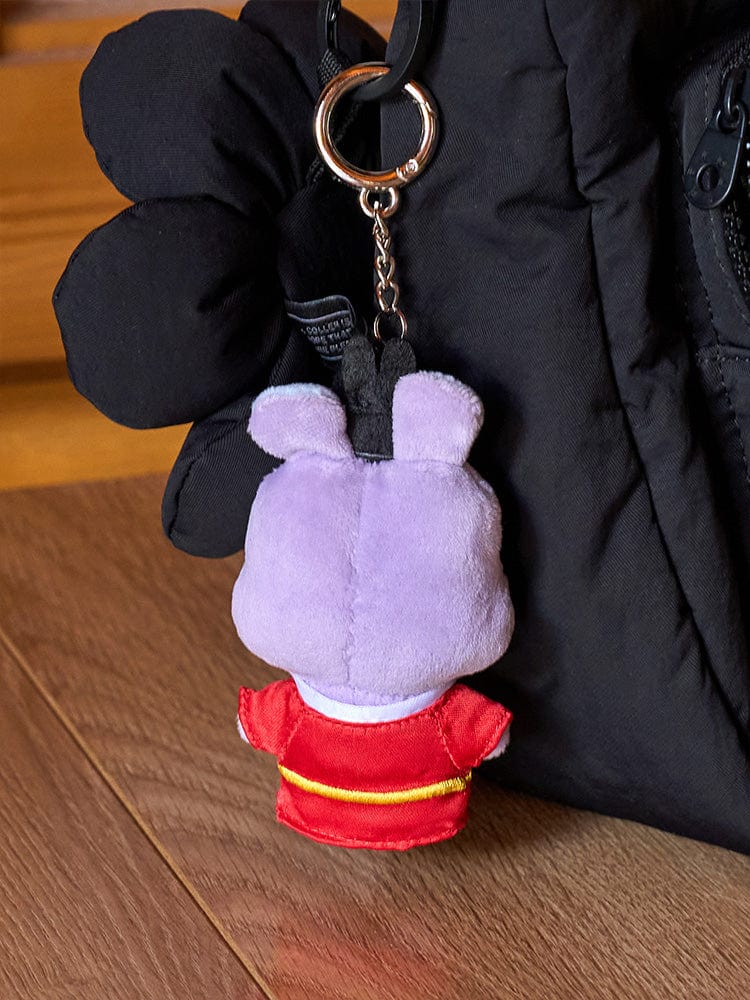 BT21 MANG BABY PLUSH KEYRING K-EDITION 2 : porte-clés LINE FRIENDS en peluche MANG violet sur sac, K-pop BTS