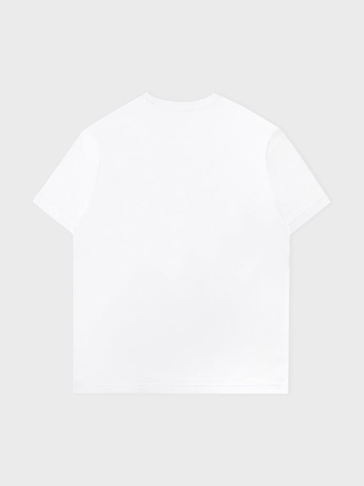 BT21 MANG BASIC SHORT SLEEVE TSHIRT WHITE (M) t-shirt blanc officiel LINE FRIENDS, motif MANG discret sur fond clair