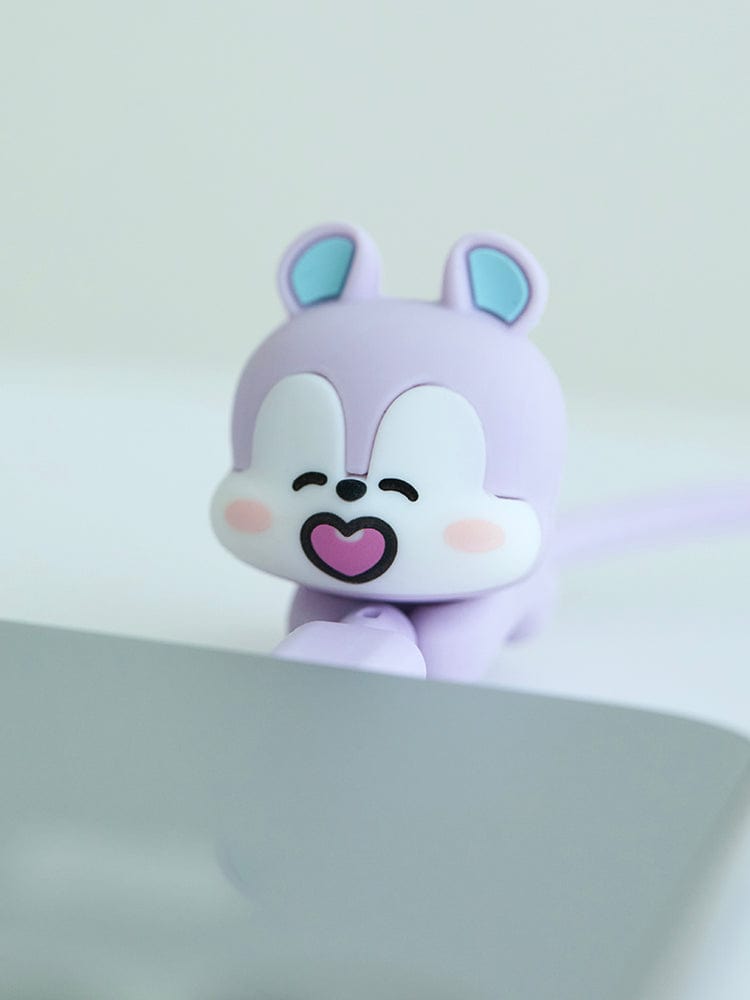 BT21 MANG BASIC USB C CABLE, câble officiel LINE FRIENDS, personnage MANG en gros plan sur fond clair bleu
