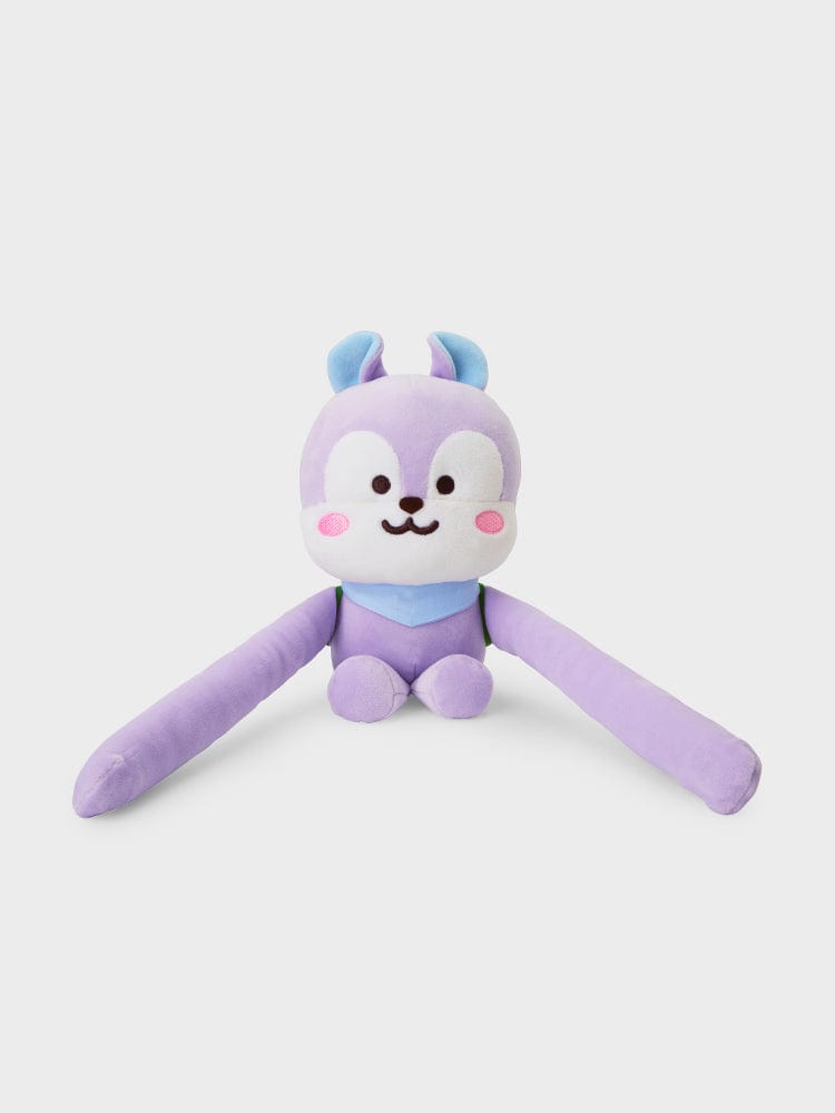 BT21 MANG BIG PLUSH MAGNET CHEWY CHEWY CHIMMY : peluche poney mauve LINE FRIENDS, en studio sur fond clair