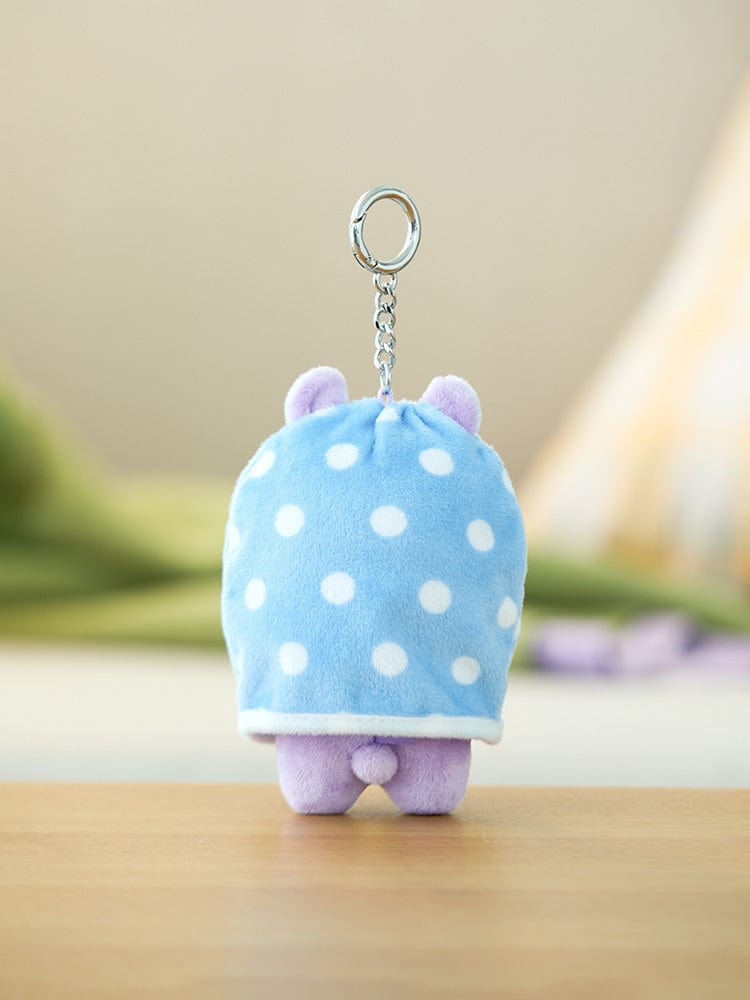 BT21 MANG DOLL KEYRING CAMPFIRE, porte-clés LINE FRIENDS BT21 de MANG sur fond clair, décor K-pop.