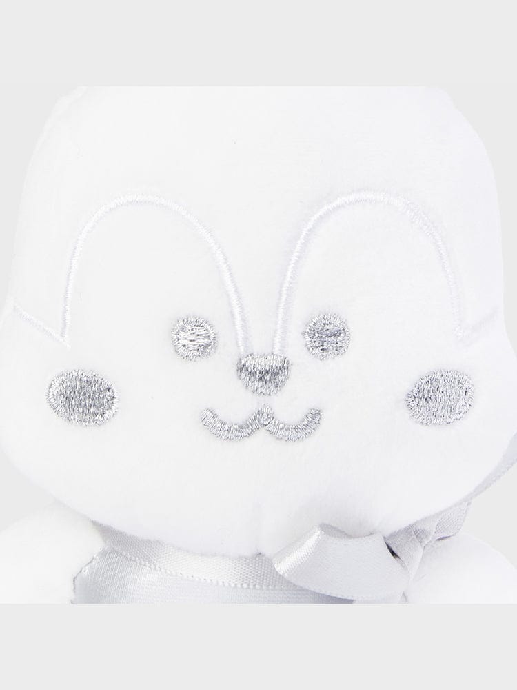 BT21 MANG DOLL KEYRING SILVER EDITION, porte-clés LINE FRIENDS officiel, figurine MANG argentée sur fond clair