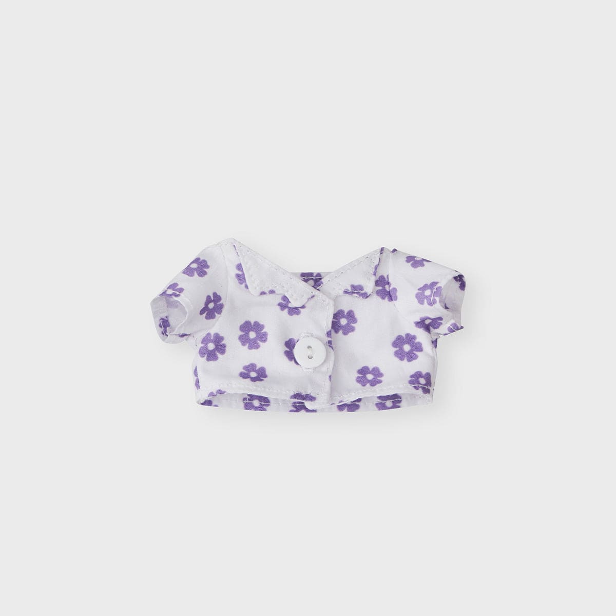BT21 MANG SUMMER LANE BODY BAG CHARM, porte-clés LINE FRIENDS avec MANG masqué, sur fond clair, style estival floral violet.