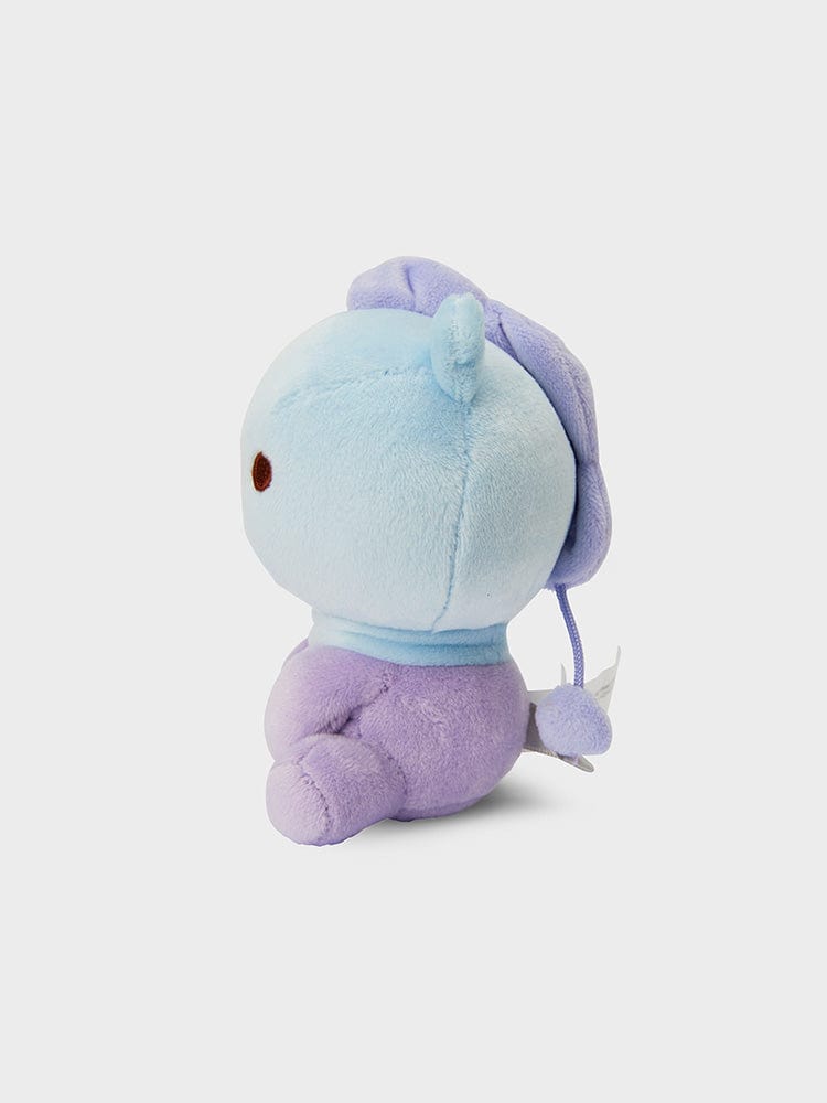 BT21 MANG minini LYING DOLL officielle : peluche MANG allongée, style minimaliste, sur fond clair, collection MININI.