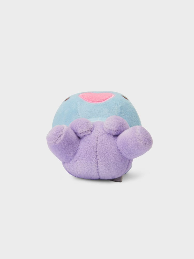 BT21 MANG minini LYING DOLL, peluche officielle J-hope de BTS : minini poney danseur masqué, fond clair.