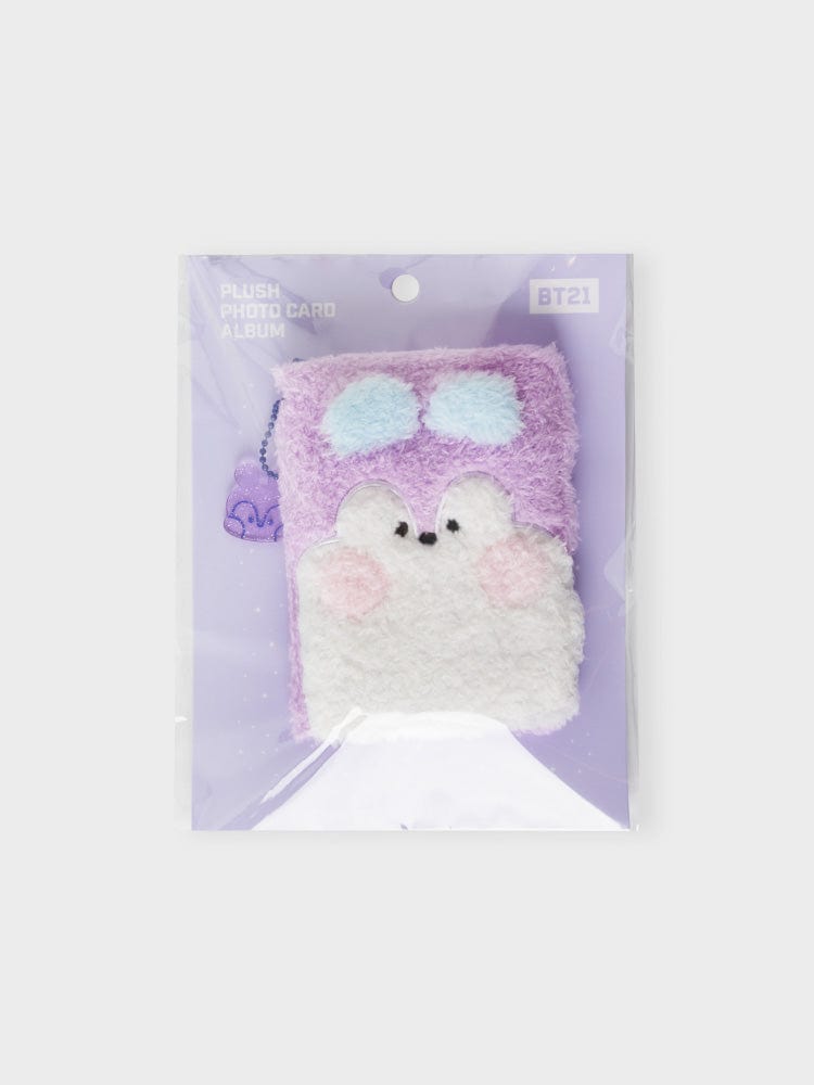 BT21 MANG minini PHOTO BINDER GLITTER EDITION, poche photo pailletée violette avec MANG et bulles, LINE FRIENDS BTS