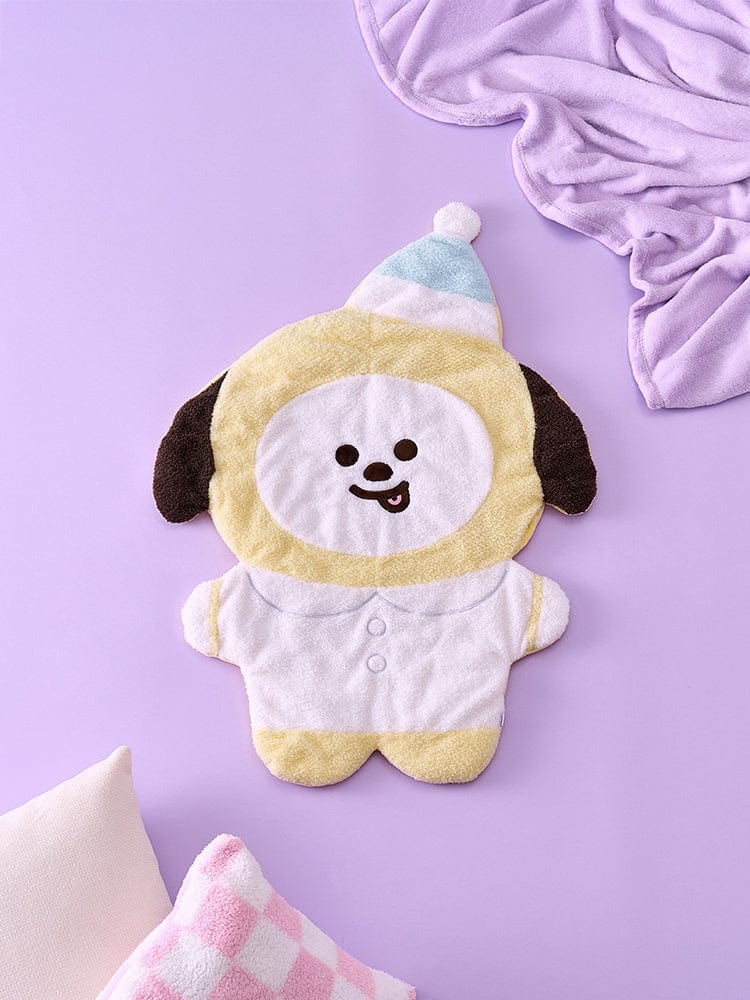 BT21 NEW BASIC CHIMMY SWEET DREAMS CHARACTER KNEE BLANKET, couverture genou violette avec CHIMMY mignon, décor kawaii LINE FRIENDS