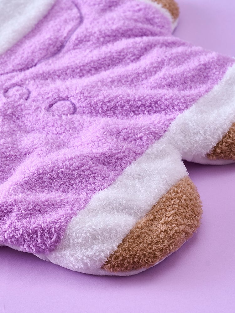 BT21 NEW BASIC RJ SWEET DREAMS CHARACTER KNEE BLANKET, couverture genou violette RJ, ambiance kawaii LINE FRIENDS, gros plan