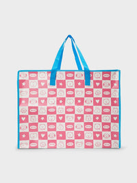 BT21 REUSABLE BAG (XL) 2023 F/W TRAVEL ACC. EDITION : sac réutilisable LINE FRIENDS, motif personnages BT21, format XL.