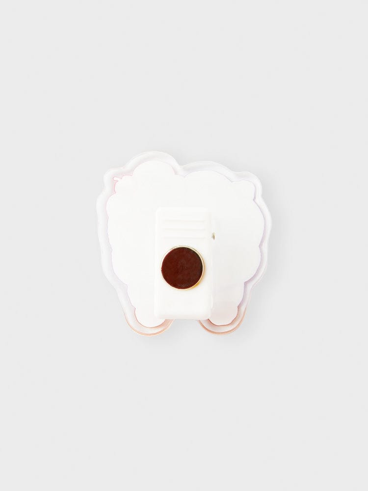 BT21 RJ ACRYLIC MAGNETIC CLIP ON THE CLOUD EDITION : clip aimanté acrylique RJ Jin, papeterie officielle LINE FRIENDS, sur fond clair.
