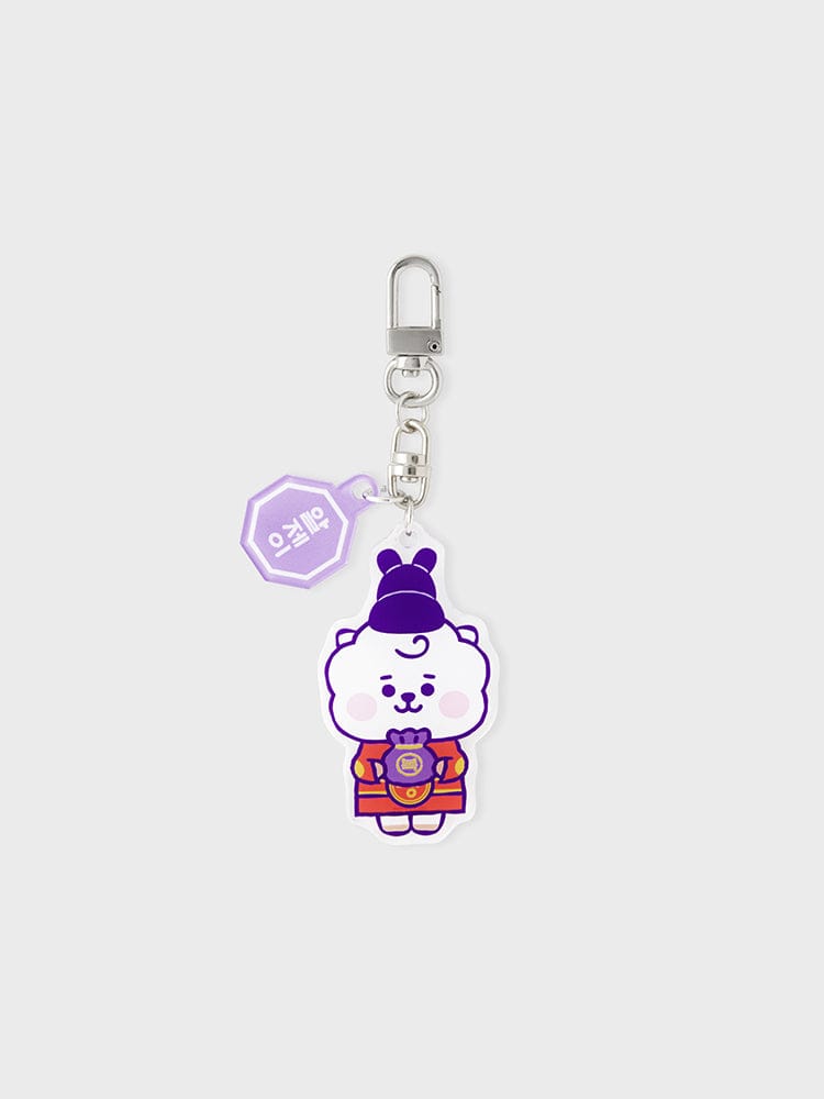BT21 RJ BABY ACRYLIC KEYRING K-EDITION ver.2, porte-clés acrylique officiel LINE FRIENDS avec RJ, fond clair