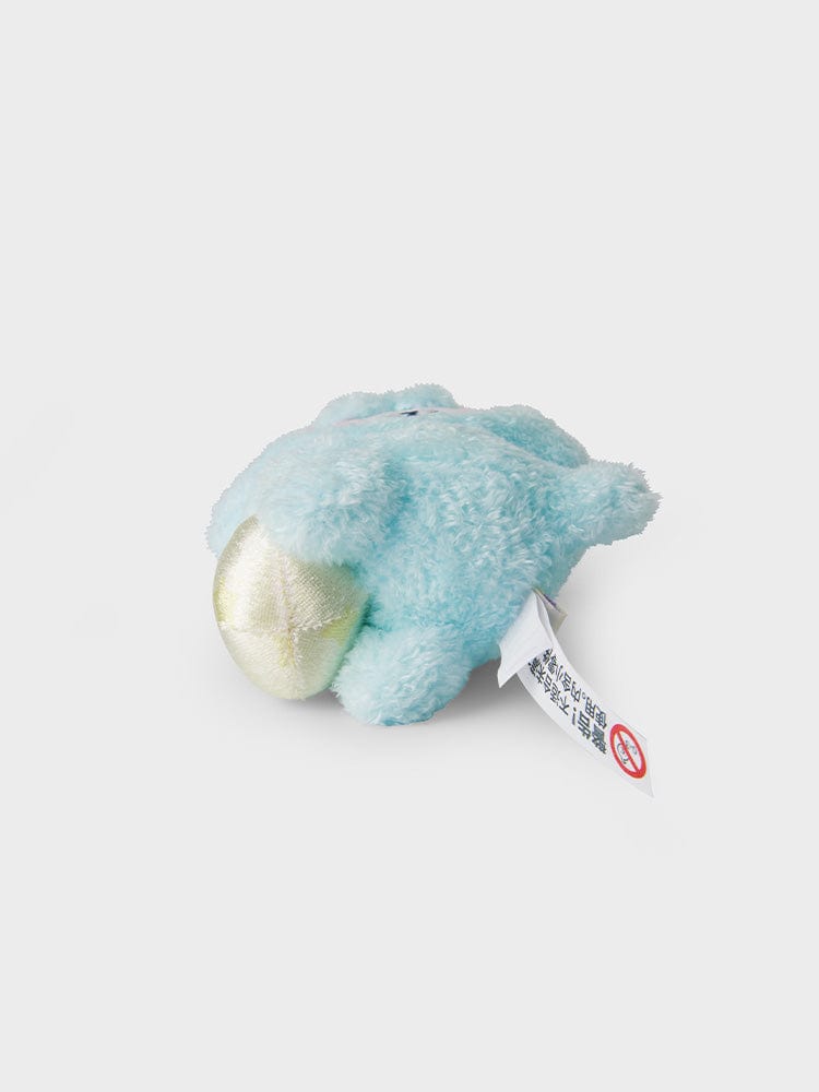 BT21 RJ BABY DOLL KEYRING DRAGON EDITION : porte-clés peluche alpaga RJ bleu, accessoire officiel LINE FRIENDS, sur fond clair.