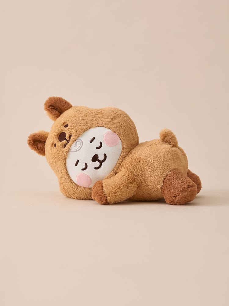 BT21 RJ BABY LYING DOLL FLUFFY : peluche officielle LINE FRIENDS, RJ alpaga allongé sur fond beige, ultra mignonne
