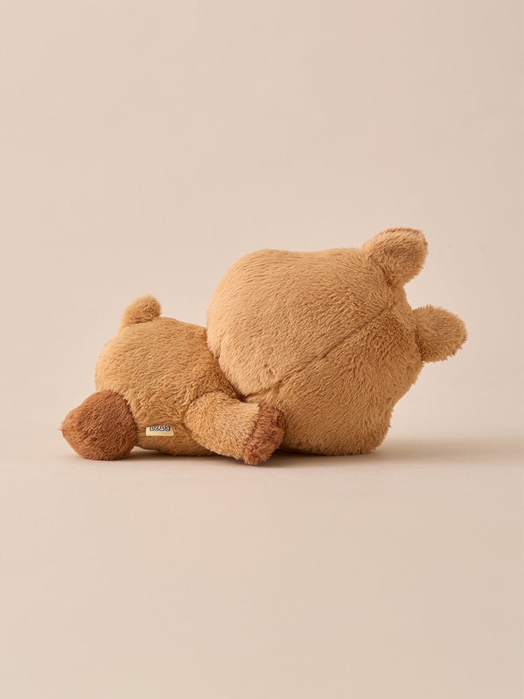 BT21 RJ BABY LYING DOLL FLUFFY, peluche alpaga officielle LINE FRIENDS, bébé RJ allongé sur fond beige