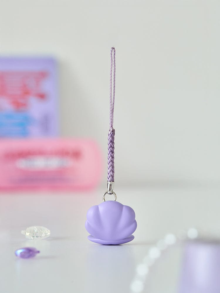 BT21 RJ BABY PEARL FIGURINE STRAP : porte-clés officiel LINE FRIENDS, figurine alpaga lilas sur fond clair