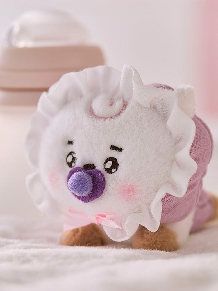 BT21 RJ BABY PLUSH NEWBORN SEASON 2 peluche alpaga officielle LINE FRIENDS, dans chambre pastel, décor câlin