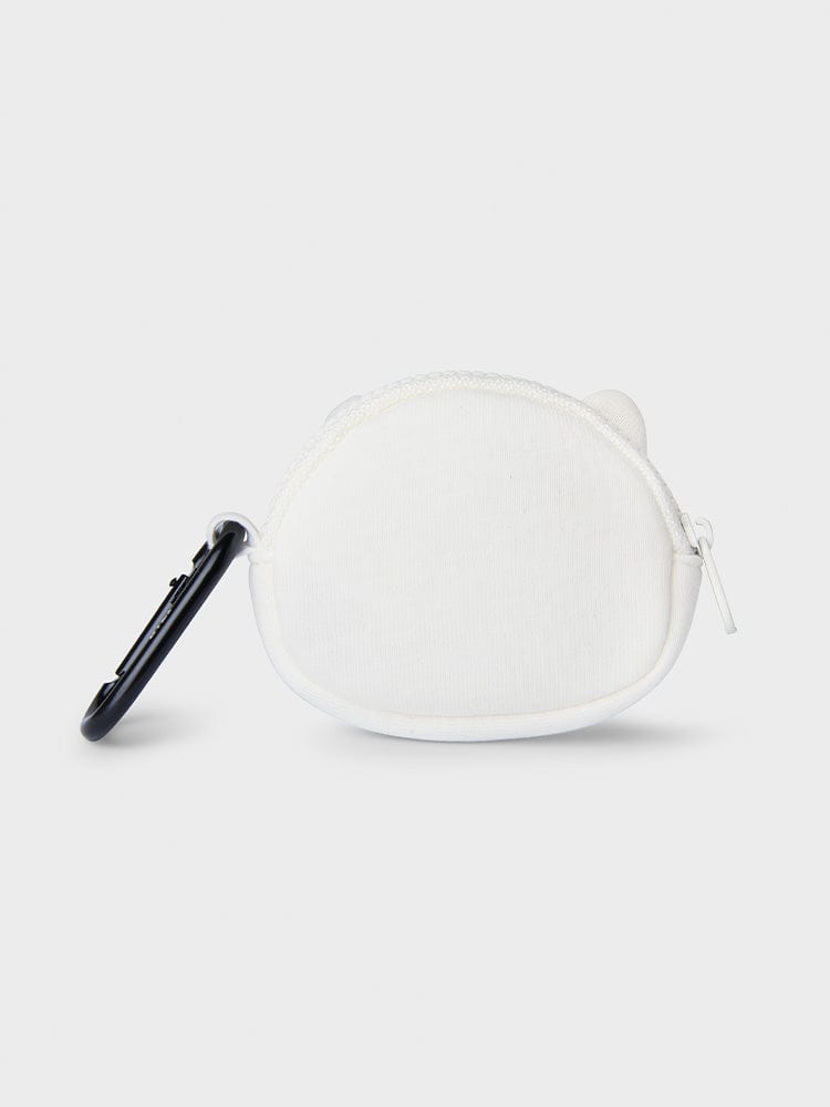 BT21 RJ MINI BAG CHARM POUCH NEW BASIC EDITION : pochette mini blanche avec charm RJ LINE FRIENDS, fond clair