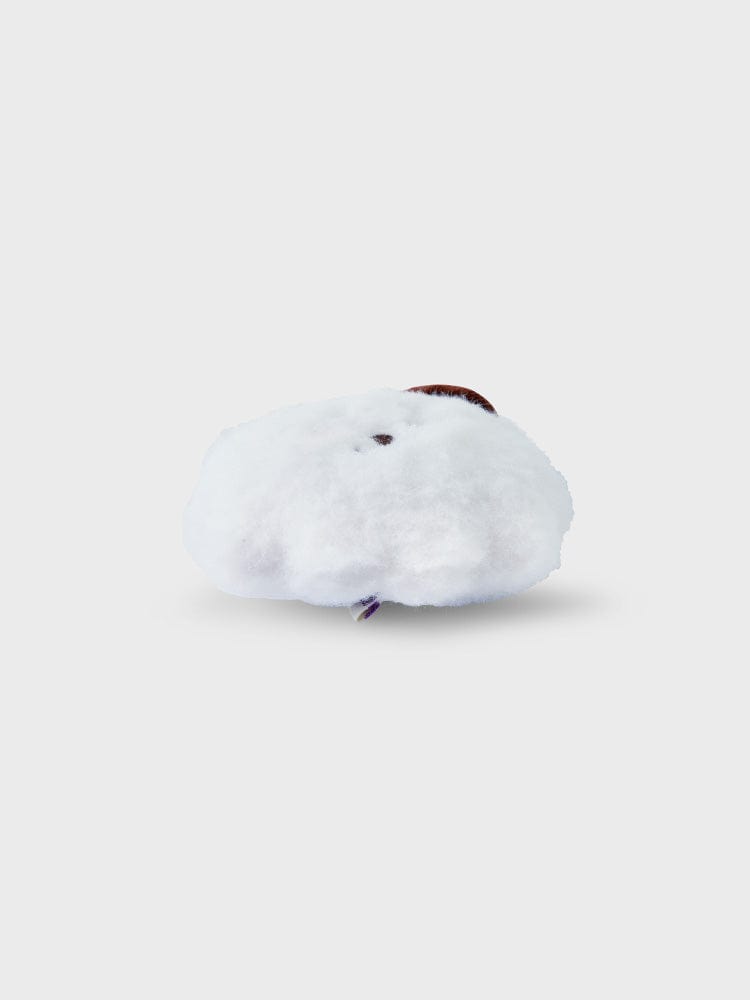 BT21 RJ MINI KEYRING HOPE IN LOVE, porte-clés officiel LINE FRIENDS avec RJ alpaga, fond clair studio.