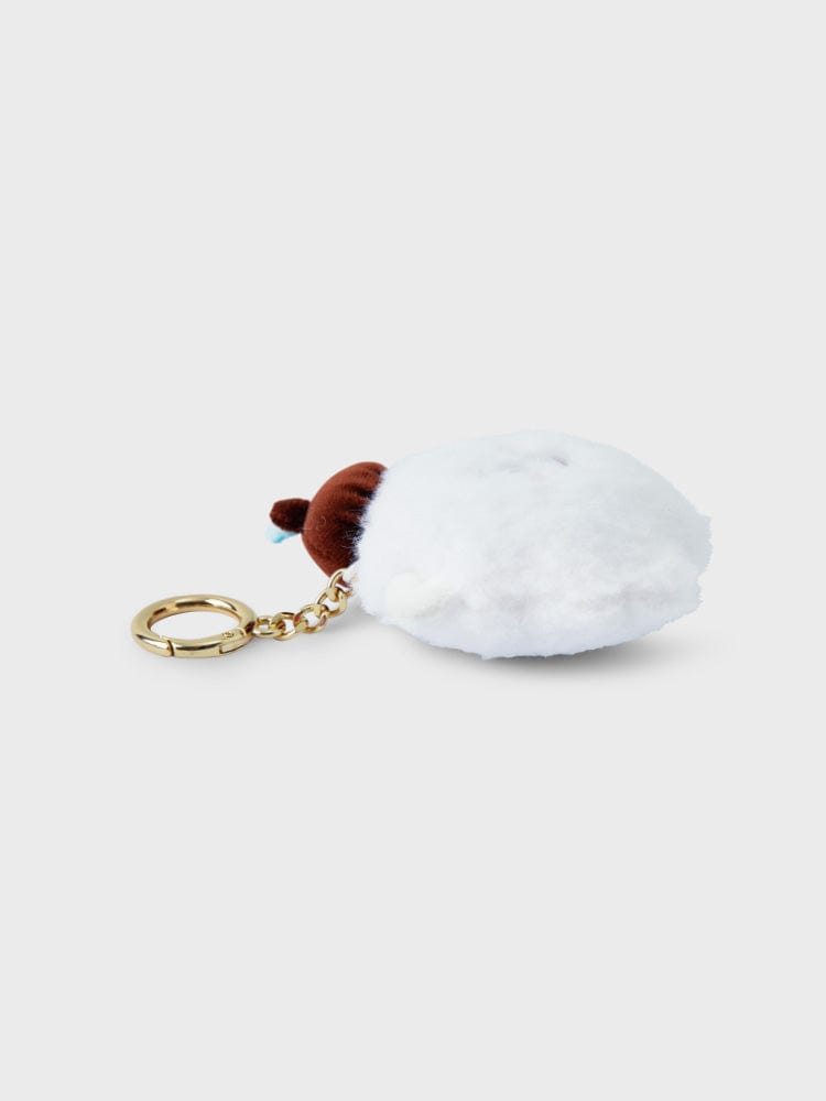 BT21 RJ MINI KEYRING HOPE IN LOVE, porte-clés officiel LINE FRIENDS avec RJ alpaga, fond clair, gros plan