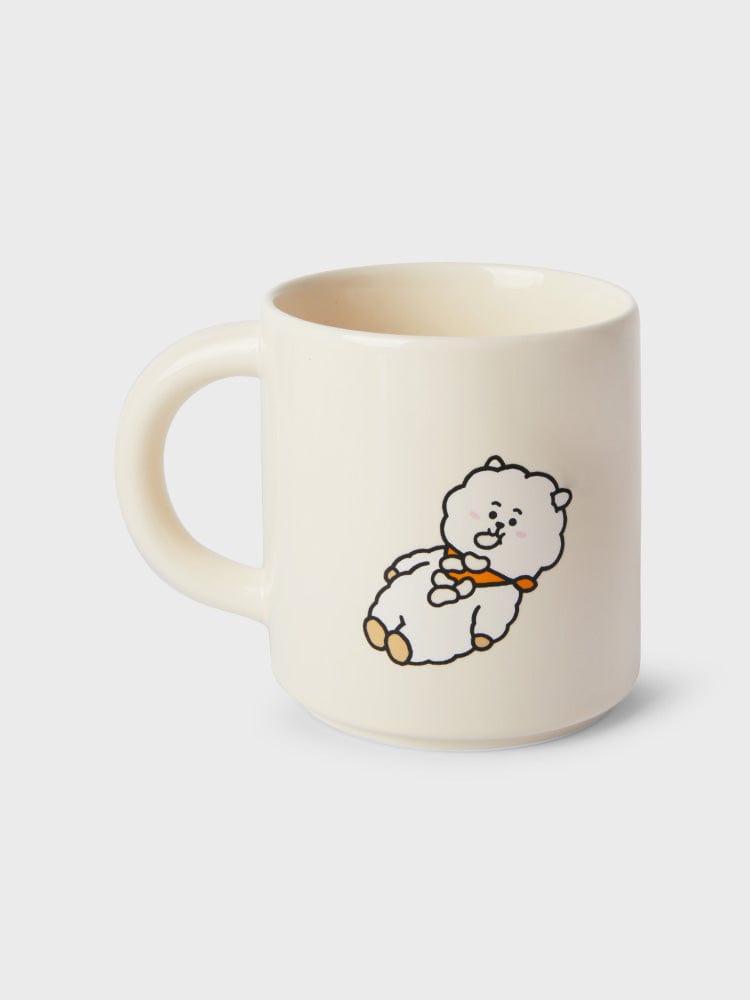 BT21 RJ MUG CUP (12 OZ) NEW BASIC EDITION : tasse blanche avec RJ alpaga, ambiance kawaii LINE FRIENDS, vue produit.