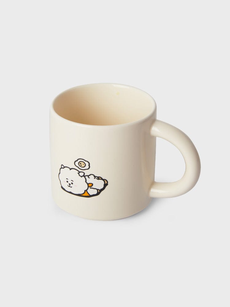 BT21 RJ MUG CUP (12 OZ) NEW BASIC EDITION LINE FRIENDS : mug blanc RJ alpaga, ambiance kawaii, sur fond clair.