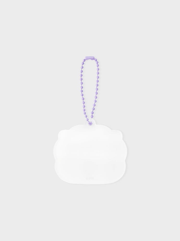 BT21 RJ NEWBORN BABY LENTICULAR 3D KEYRING, porte-clés alpaga RJ mignon, fond clair, style 3D lenticulaire LINE FRIENDS.