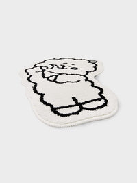 BT21 RJ NON-SLIP SMALL RUG COZY HOME : petit tapis non antidérapant officiel LINE FRIENDS, motif RJ kawaii dans un intérieur cosy.