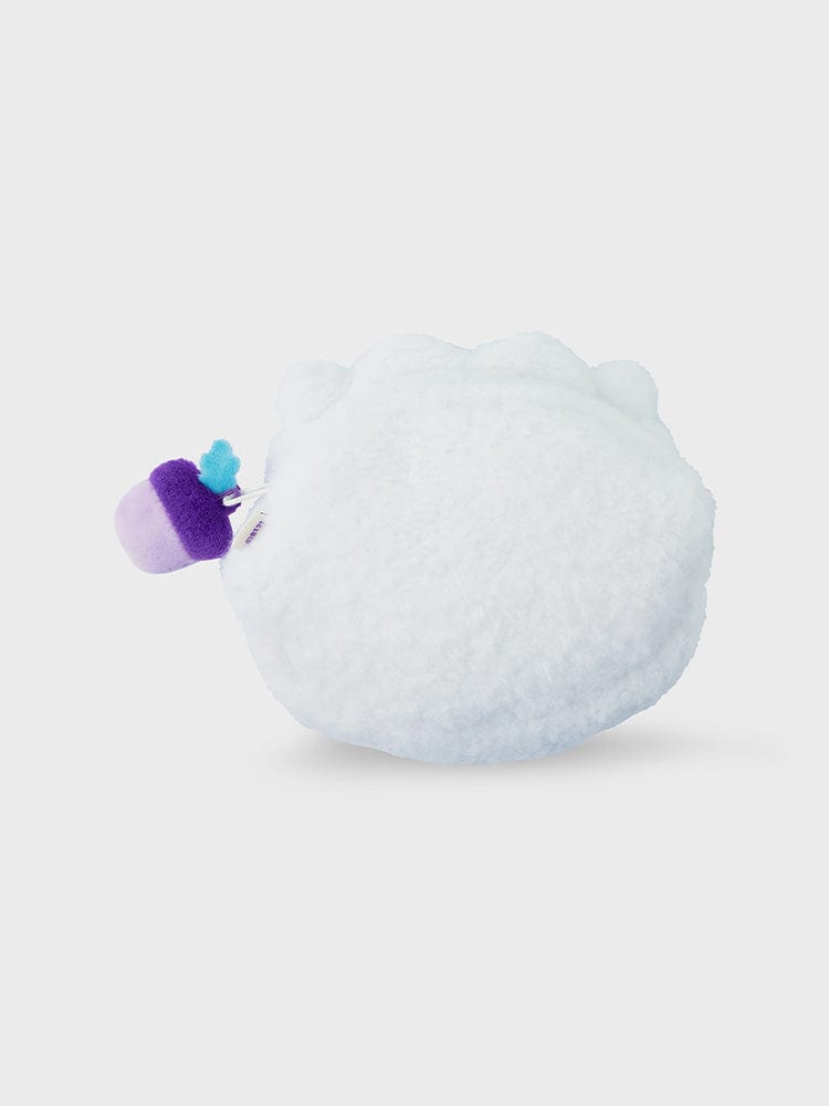 BT21 RJ PLUSH POUCH HOPE IN LOVE : peluche poche RJ alpaga LINE FRIENDS, fond clair, doux et moelleux