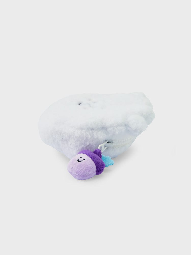 BT21 RJ PLUSH POUCH HOPE IN LOVE : peluche RJ alpaga LINE FRIENDS, poche en tissu doux sur fond clair