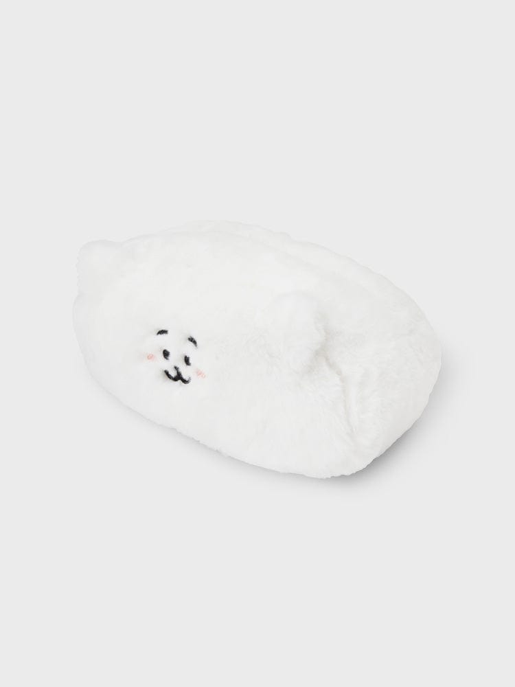 BT21 RJ PLUSH TISSUE HOLDER COZY HOME, peluche alpaga RJ LINE FRIENDS posée sur fond clair, décor maison cosy