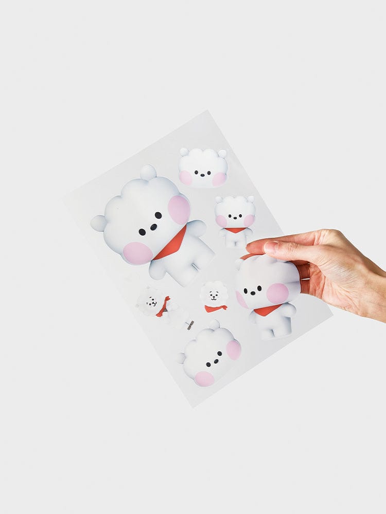 BT21 RJ REMOVABLE STICKERS BIG & TINY EDITION : stickers RJ alpaga, maquette à décoller, papeterie officielle LINE FRIENDS