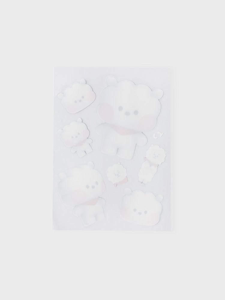 BT21 RJ REMOVABLE STICKERS BIG & TINY EDITION stickers alpaga RJ, design LINE FRIENDS sur fond clair, papeterie