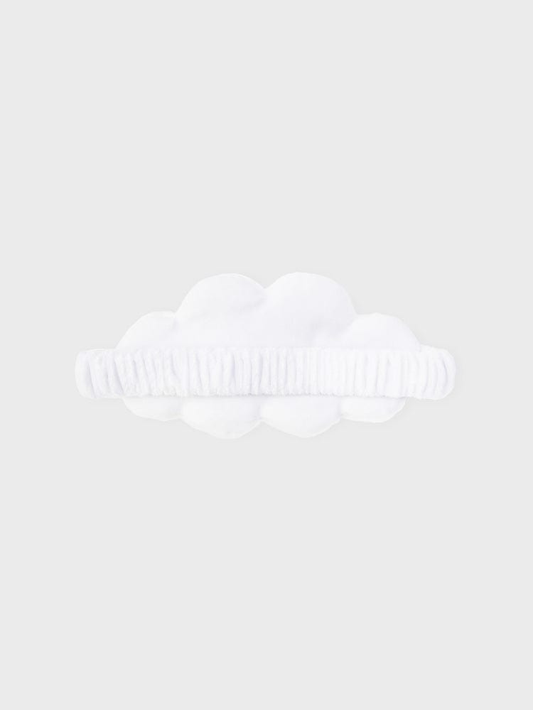 BT21 RJ SLEEP SHADE ON THE CLOUD EDITION LINE FRIENDS : chapeau lumineux blanc en forme de nuages, ambiance kawaii.