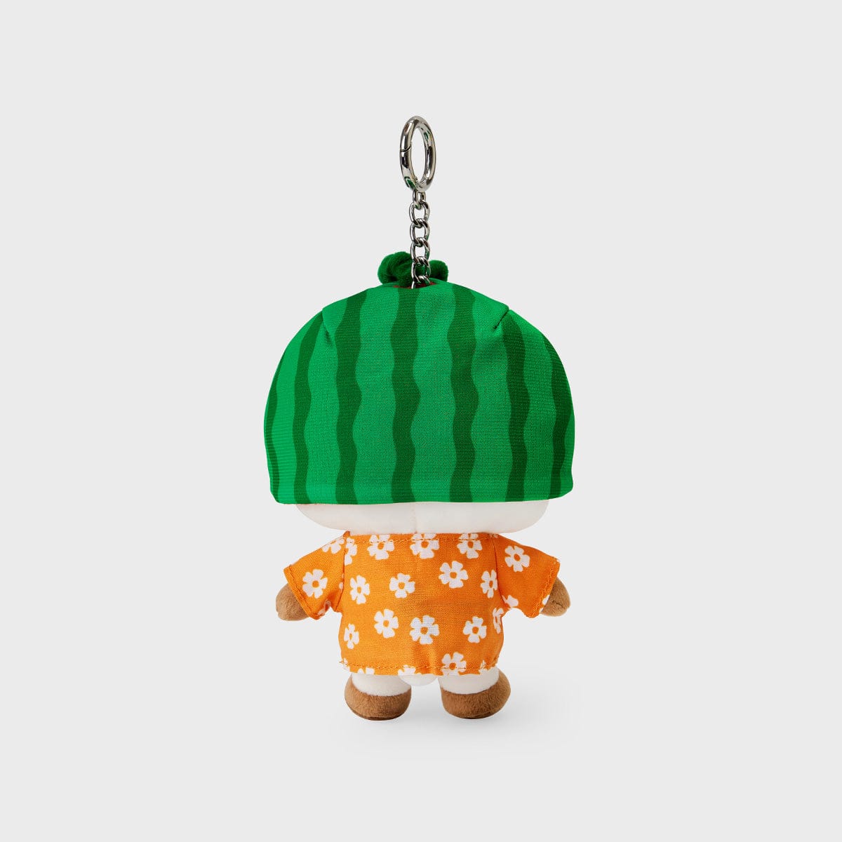 BT21 RJ SUMMER LANE BODY BAG CHARM : porte-clés officiel LINE FRIENDS avec RJ en tenue d’été, fond clair.