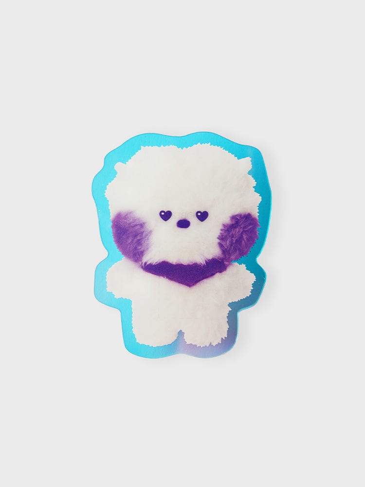 BT21 RJ minini ACRYLIC MAGNETIC CLIP PURPLE OF WISH EDITION : clip aimanté RJ alpaga sur fond clair, design LINE FRIENDS