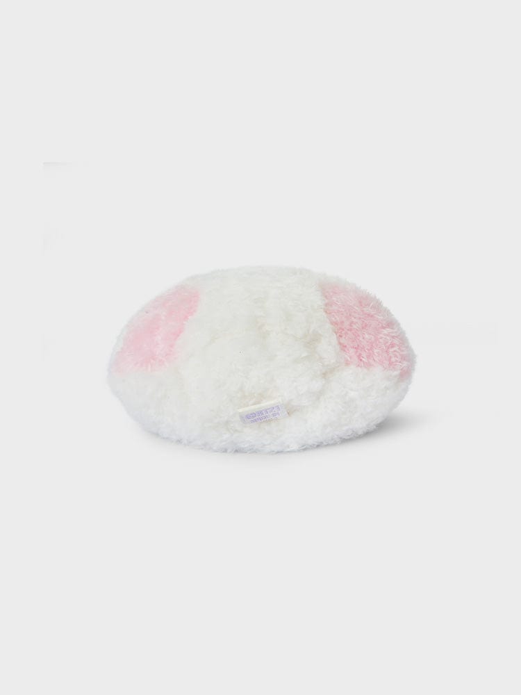 BT21 RJ minini HANDHELD MIRROR GLITTER EDITION : peluche alpaga RJ en forme ronde, décor pastel, fond clair.