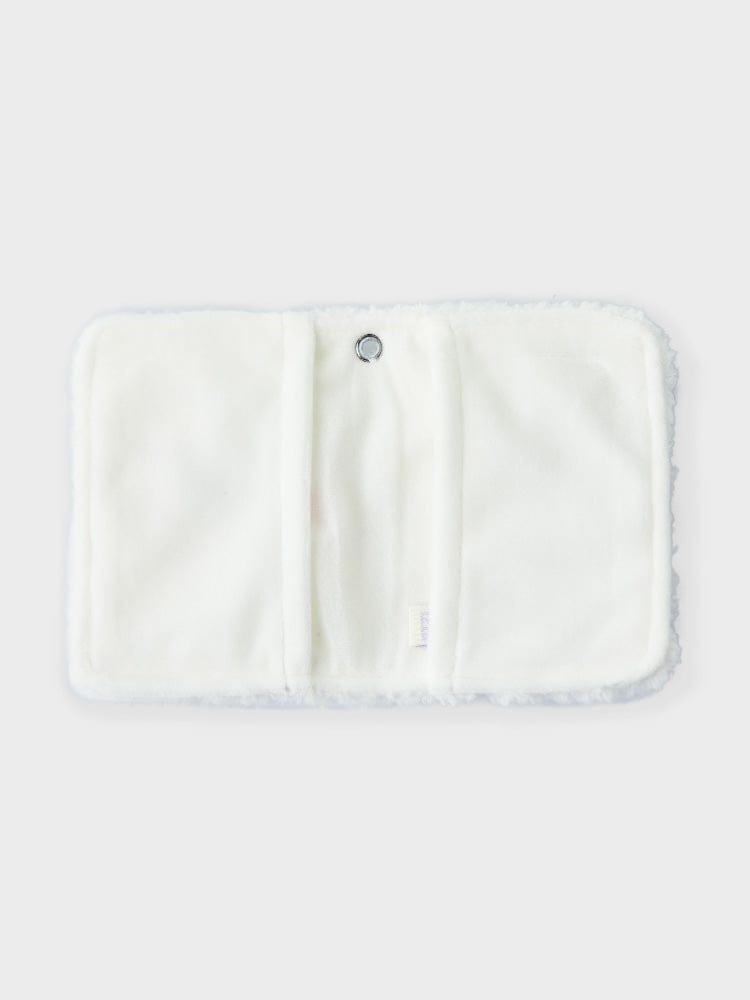 BT21 RJ minini PHOTO BINDER GLITTER EDITION : mini classeur photos à paillettes, couleur blanche, style papeterie LINE FRIENDS.