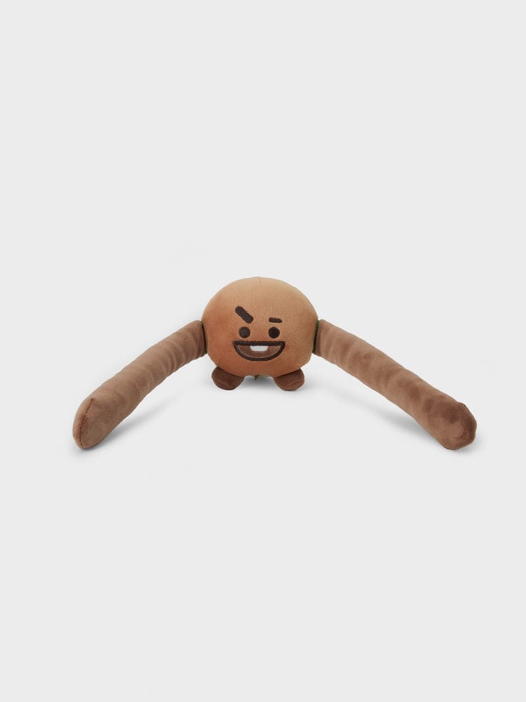 BT21 SHOOKY BIG PLUSH MAGNET CHEWY CHEWY CHIMMY peluche officielle LINE FRIENDS, personnage SHOOKY sur fond clair