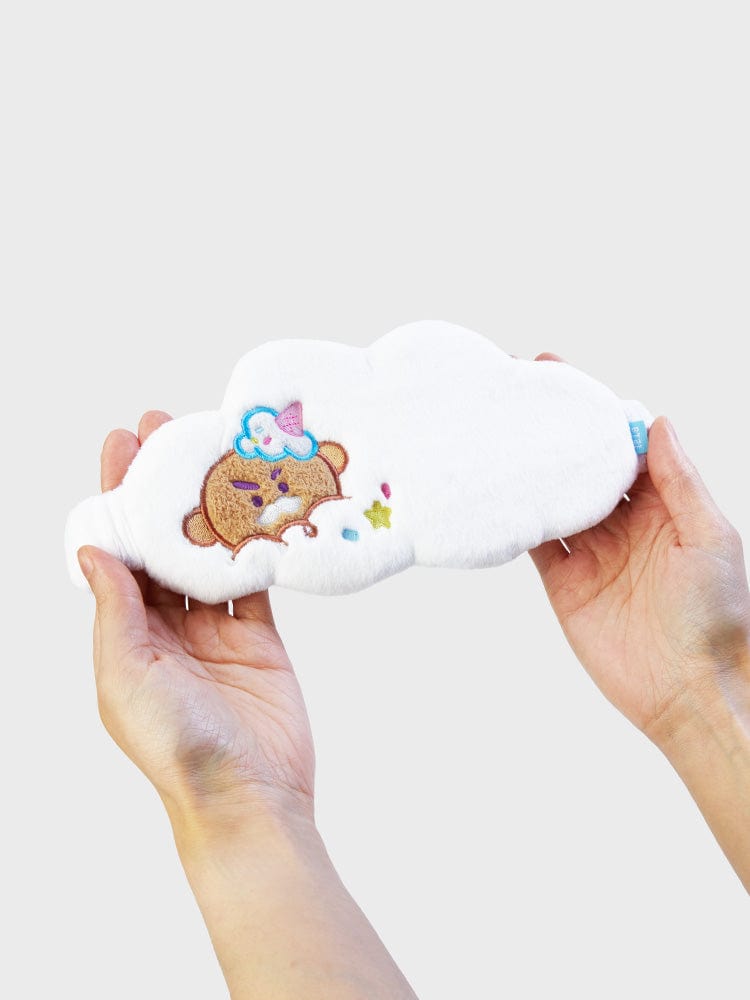 BT21 SHOOKY SLEEP SHADE ON THE CLOUD EDITION, petit coussin nuage SHOOKY LINE FRIENDS, entre les mains, ambiance kawaii